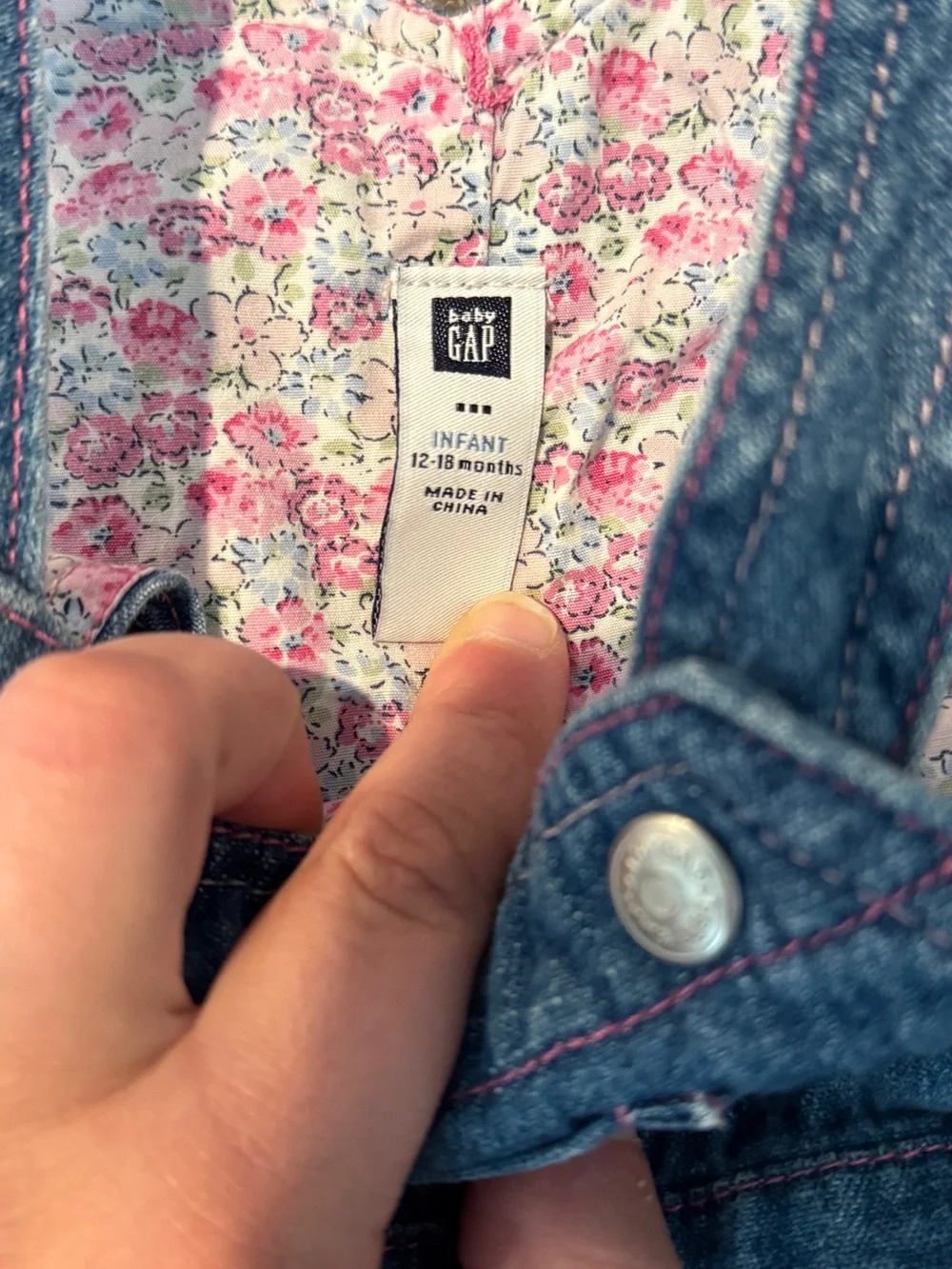 Baby GAP Blue Denim Ruffle Pinafore Overalls Dress 18-24m